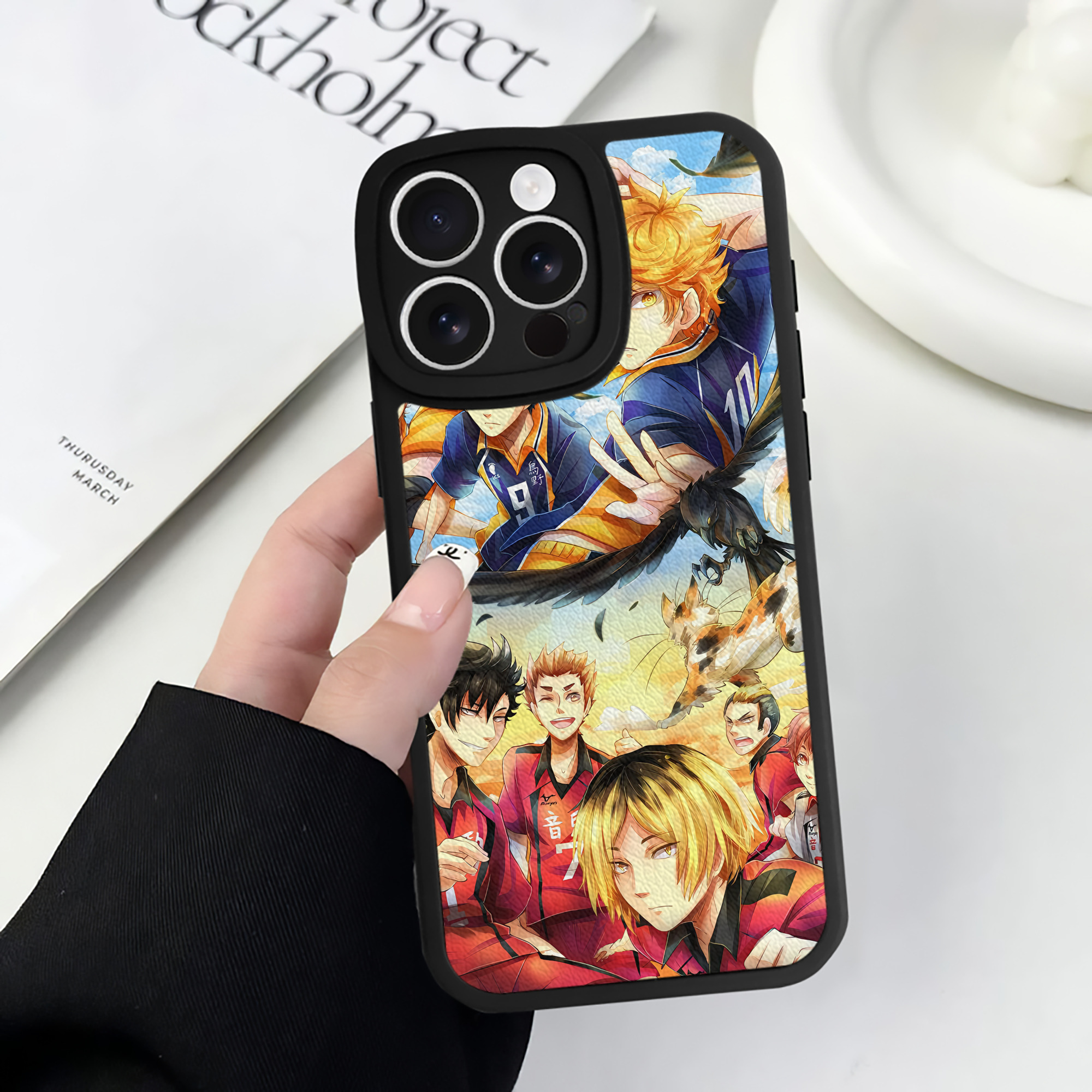 （画像用） ハイキュー!! Haikyu!! 【iPhone 16シリーズ対応】シリコンスマホケース（レザー調） 材質：シリコン